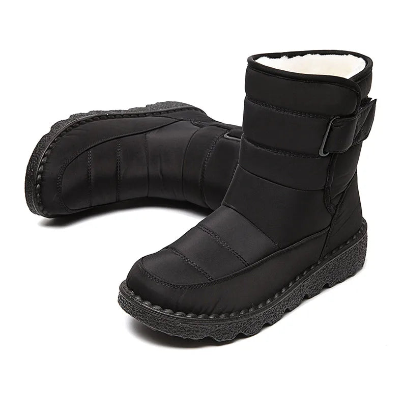 Women Boots 2025 Winter Shoes Woman Waterproof Snow Boots Winter Warm Fur Botas Mujer Korea Style Black Ankle Boots For Women - ZOOMNSTORE