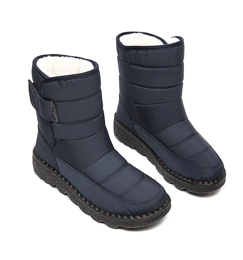 Women Boots 2025 Winter Shoes Woman Waterproof Snow Boots Winter Warm Fur Botas Mujer Korea Style Black Ankle Boots For Women - ZOOMNSTORE
