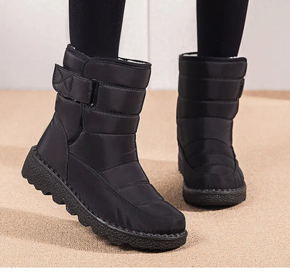Women Boots 2025 Winter Shoes Woman Waterproof Snow Boots Winter Warm Fur Botas Mujer Korea Style Black Ankle Boots For Women - ZOOMNSTORE