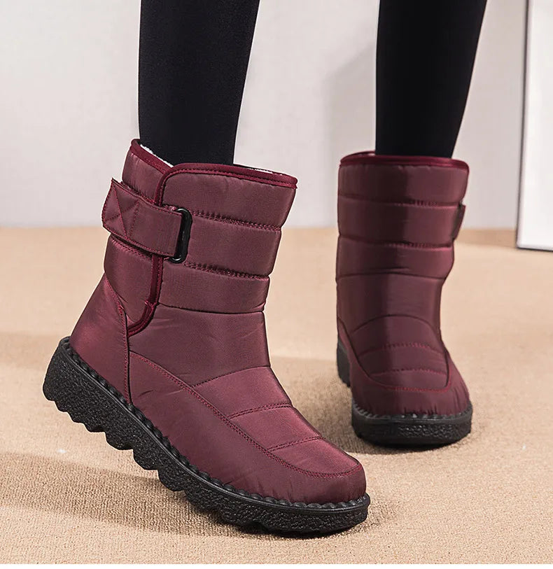 Women Boots 2025 Winter Shoes Woman Waterproof Snow Boots Winter Warm Fur Botas Mujer Korea Style Black Ankle Boots For Women - ZOOMNSTORE