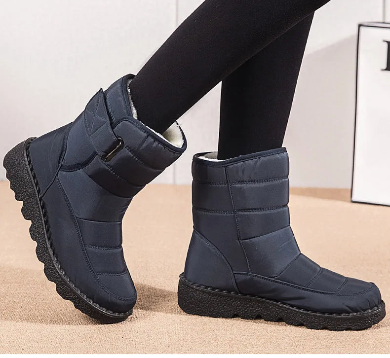 Women Boots 2025 Winter Shoes Woman Waterproof Snow Boots Winter Warm Fur Botas Mujer Korea Style Black Ankle Boots For Women - ZOOMNSTORE