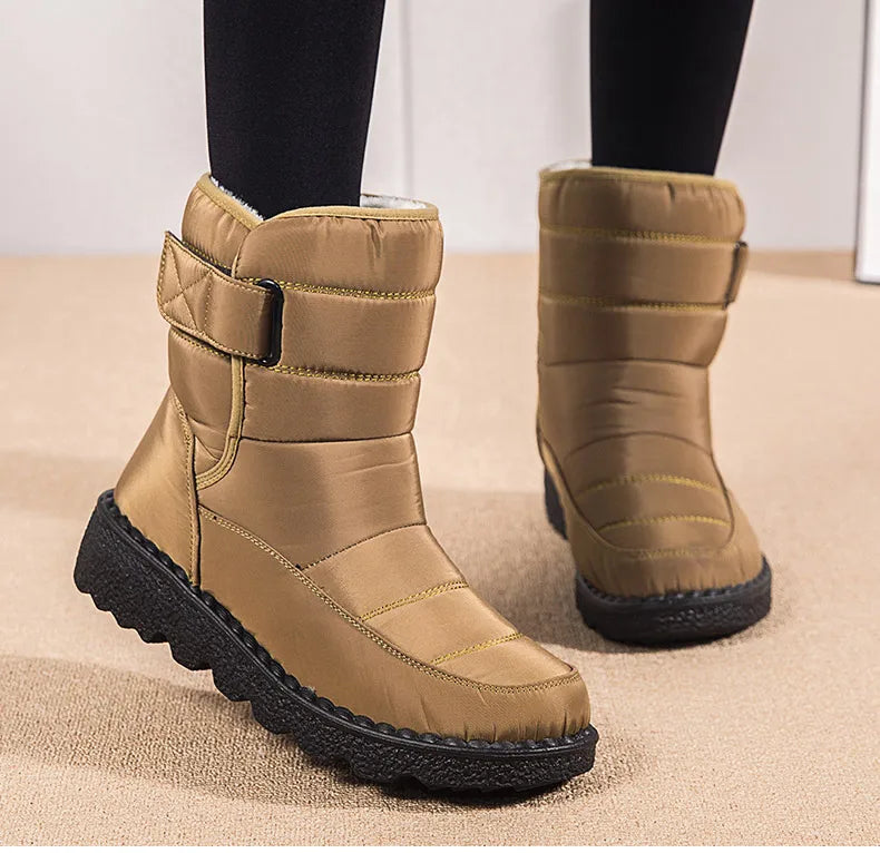 Women Boots 2025 Winter Shoes Woman Waterproof Snow Boots Winter Warm Fur Botas Mujer Korea Style Black Ankle Boots For Women - ZOOMNSTORE