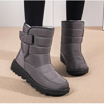 Women Boots 2025 Winter Shoes Woman Waterproof Snow Boots Winter Warm Fur Botas Mujer Korea Style Black Ankle Boots For Women - ZOOMNSTORE