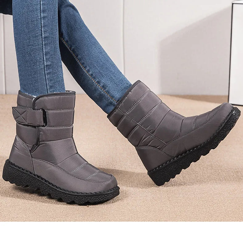 Women Boots 2025 Winter Shoes Woman Waterproof Snow Boots Winter Warm Fur Botas Mujer Korea Style Black Ankle Boots For Women - ZOOMNSTORE