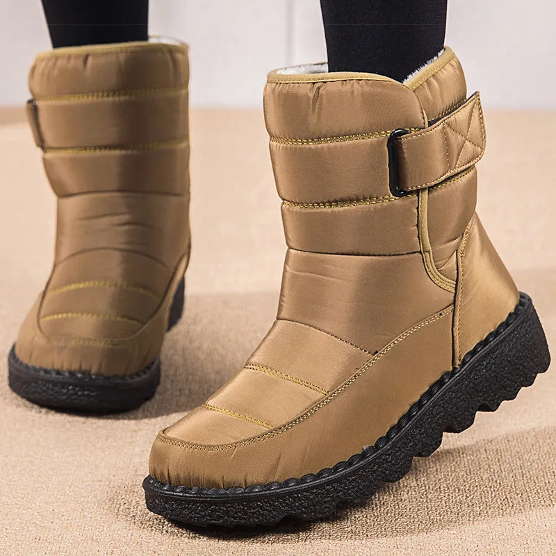 Women Boots 2025 Winter Shoes Woman Waterproof Snow Boots Winter Warm Fur Botas Mujer Korea Style Black Ankle Boots For Women - ZOOMNSTORE