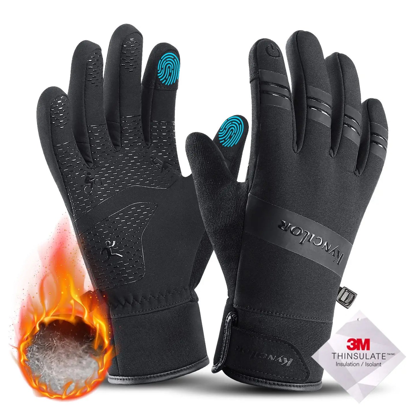 Waterproof Winter Gloves - 3M Thinsulate Insulated Thermal Cycling Gloves For Men - ZOOMNSTORE