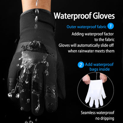 Waterproof Winter Gloves - 3M Thinsulate Insulated Thermal Cycling Gloves For Men - ZOOMNSTORE