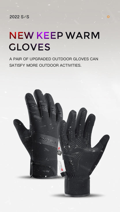 Waterproof Winter Gloves - 3M Thinsulate Insulated Thermal Cycling Gloves For Men - ZOOMNSTORE