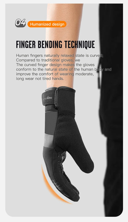Waterproof Winter Gloves - 3M Thinsulate Insulated Thermal Cycling Gloves For Men - ZOOMNSTORE