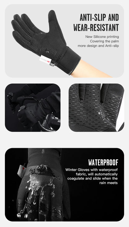 Waterproof Winter Gloves - 3M Thinsulate Insulated Thermal Cycling Gloves For Men - ZOOMNSTORE