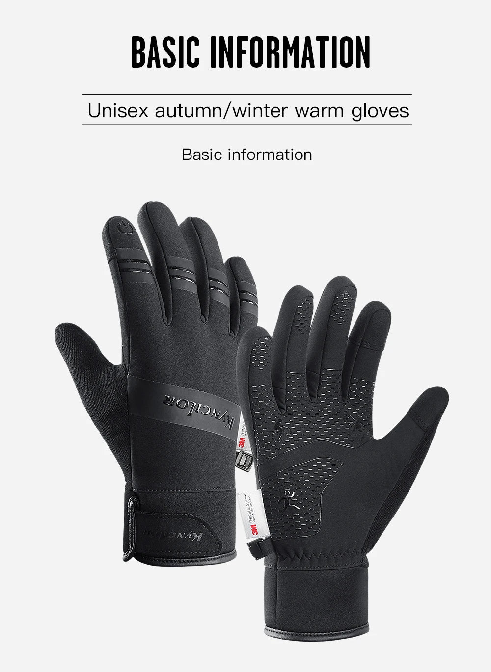 Waterproof Winter Gloves - 3M Thinsulate Insulated Thermal Cycling Gloves For Men - ZOOMNSTORE
