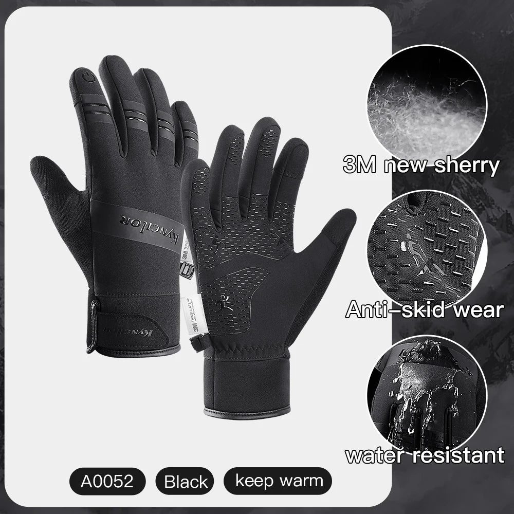 Waterproof Winter Gloves - 3M Thinsulate Insulated Thermal Cycling Gloves For Men - ZOOMNSTORE