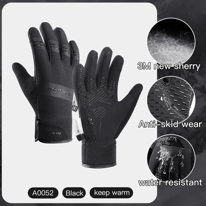 Waterproof Winter Gloves - 3M Thinsulate Insulated Thermal Cycling Gloves For Men - ZOOMNSTORE