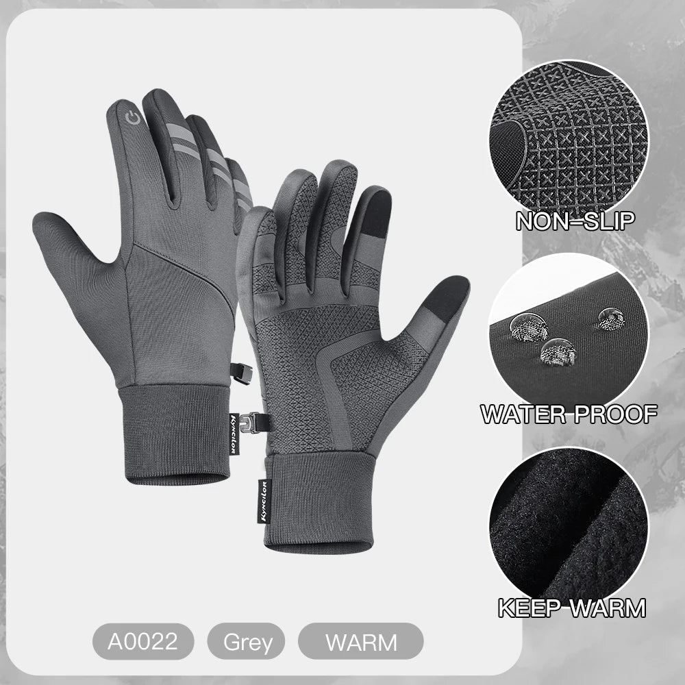 Waterproof Winter Gloves - 3M Thinsulate Insulated Thermal Cycling Gloves For Men - ZOOMNSTORE