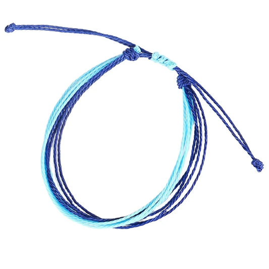 Waterproof Handmade Wax Rope Bracelets - Adjustable Friendship Anklets - ZOOMNSTORE