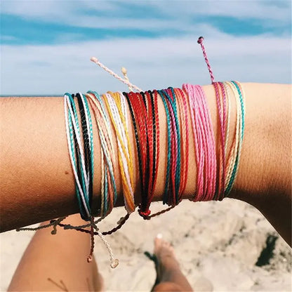 Waterproof Handmade Wax Rope Bracelets - Adjustable Friendship Anklets - ZOOMNSTORE