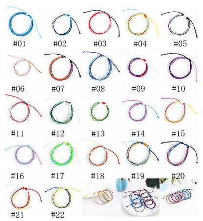 Waterproof Handmade Wax Rope Bracelets - Adjustable Friendship Anklets - ZOOMNSTORE