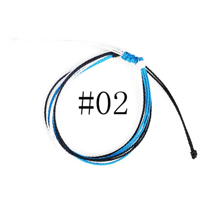 Waterproof Handmade Wax Rope Bracelets - Adjustable Friendship Anklets - ZOOMNSTORE