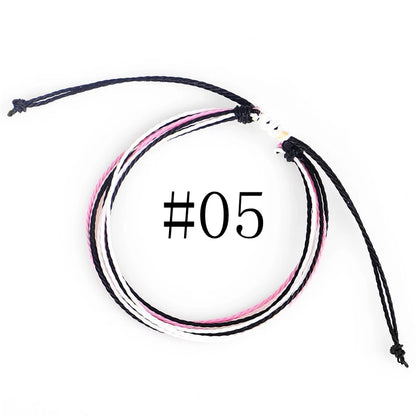 Waterproof Handmade Wax Rope Bracelets - Adjustable Friendship Anklets - ZOOMNSTORE
