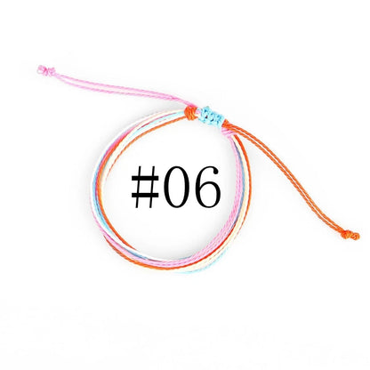Waterproof Handmade Wax Rope Bracelets - Adjustable Friendship Anklets - ZOOMNSTORE