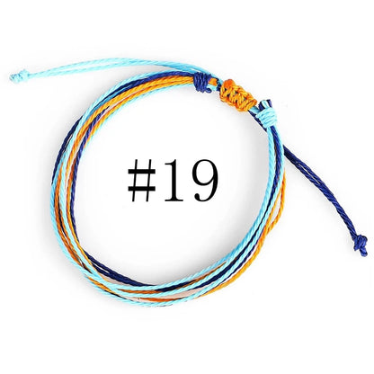 Waterproof Handmade Wax Rope Bracelets - Adjustable Friendship Anklets - ZOOMNSTORE