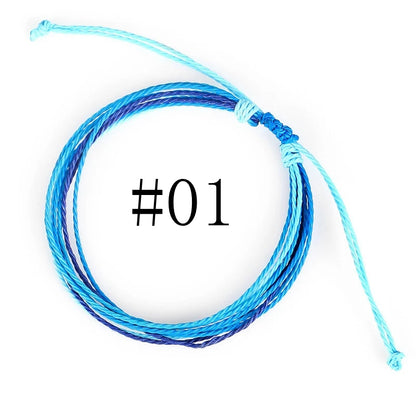 Waterproof Handmade Wax Rope Bracelets - Adjustable Friendship Anklets - ZOOMNSTORE