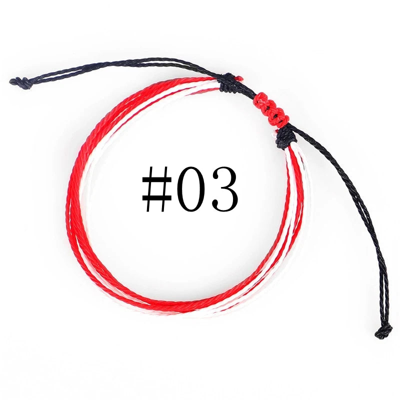 Waterproof Handmade Wax Rope Bracelets - Adjustable Friendship Anklets - ZOOMNSTORE