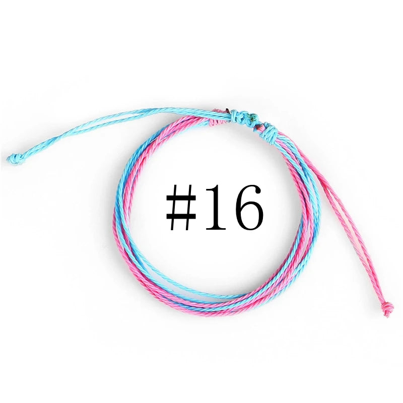 Waterproof Handmade Wax Rope Bracelets - Adjustable Friendship Anklets - ZOOMNSTORE