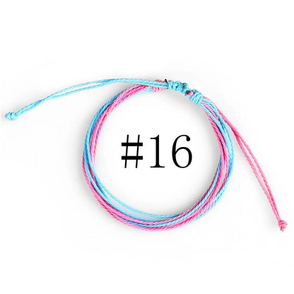 Waterproof Handmade Wax Rope Bracelets - Adjustable Friendship Anklets - ZOOMNSTORE