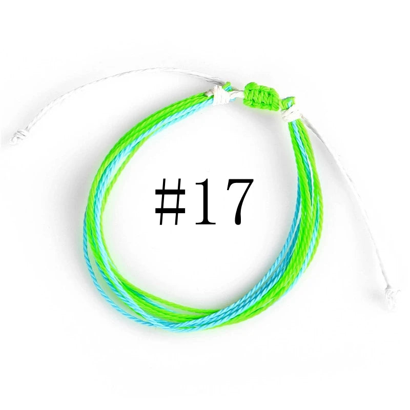 Waterproof Handmade Wax Rope Bracelets - Adjustable Friendship Anklets - ZOOMNSTORE