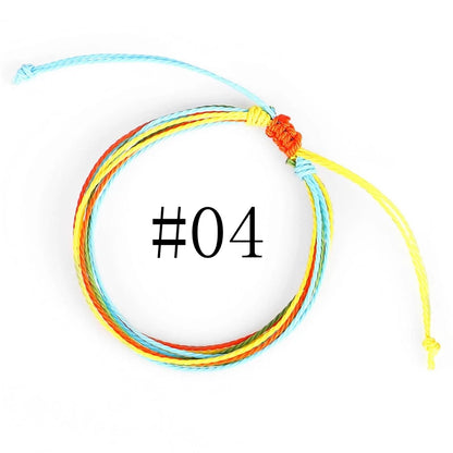 Waterproof Handmade Wax Rope Bracelets - Adjustable Friendship Anklets - ZOOMNSTORE