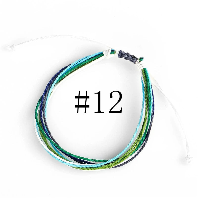 Waterproof Handmade Wax Rope Bracelets - Adjustable Friendship Anklets - ZOOMNSTORE