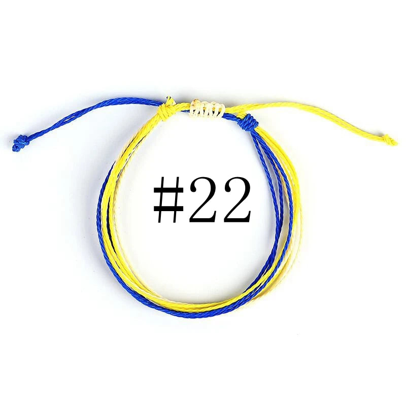 Waterproof Handmade Wax Rope Bracelets - Adjustable Friendship Anklets - ZOOMNSTORE