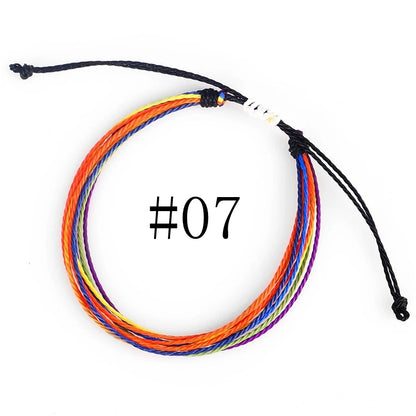 Waterproof Handmade Wax Rope Bracelets - Adjustable Friendship Anklets - ZOOMNSTORE