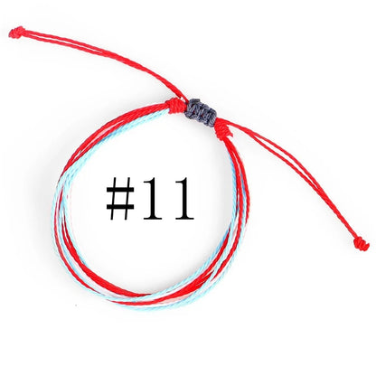 Waterproof Handmade Wax Rope Bracelets - Adjustable Friendship Anklets - ZOOMNSTORE