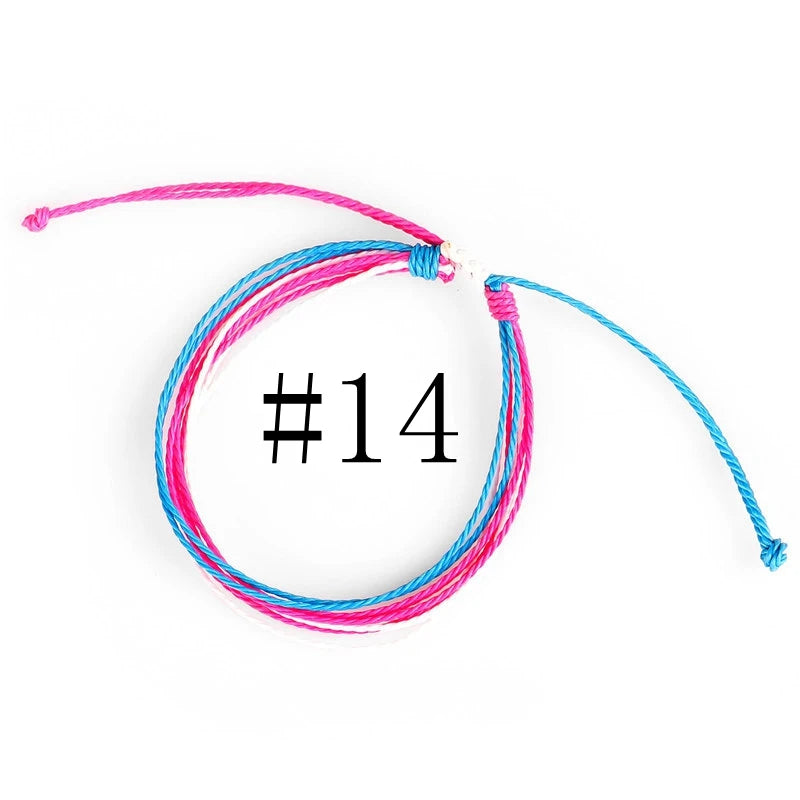 Waterproof Handmade Wax Rope Bracelets - Adjustable Friendship Anklets - ZOOMNSTORE