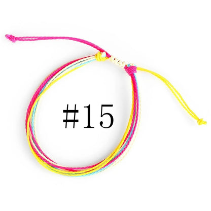 Waterproof Handmade Wax Rope Bracelets - Adjustable Friendship Anklets - ZOOMNSTORE