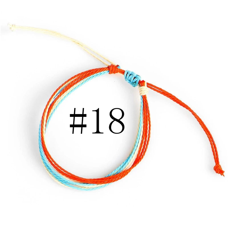 Waterproof Handmade Wax Rope Bracelets - Adjustable Friendship Anklets - ZOOMNSTORE