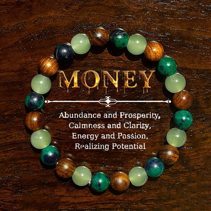 Wealth and Prosperity Bracelet - Handmade Natural Stone and Wooden Beads Jewelry for Men and Women - ZOOMNSTORE