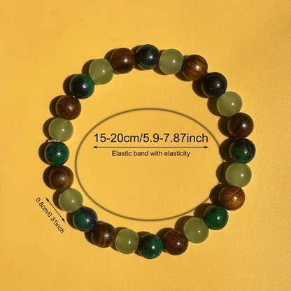 Wealth and Prosperity Bracelet - Handmade Natural Stone and Wooden Beads Jewelry for Men and Women - ZOOMNSTORE