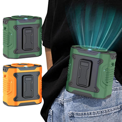 Wearable Belt Clip Fan – Portable Waist Fan with Rechargeable Battery & LED Flashlight - ZOOMNSTORE