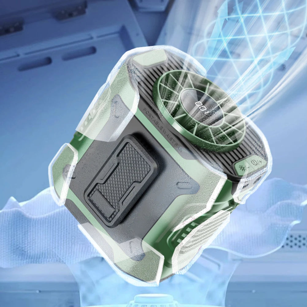 Wearable Belt Clip Fan – Portable Waist Fan with Rechargeable Battery & LED Flashlight - ZOOMNSTORE