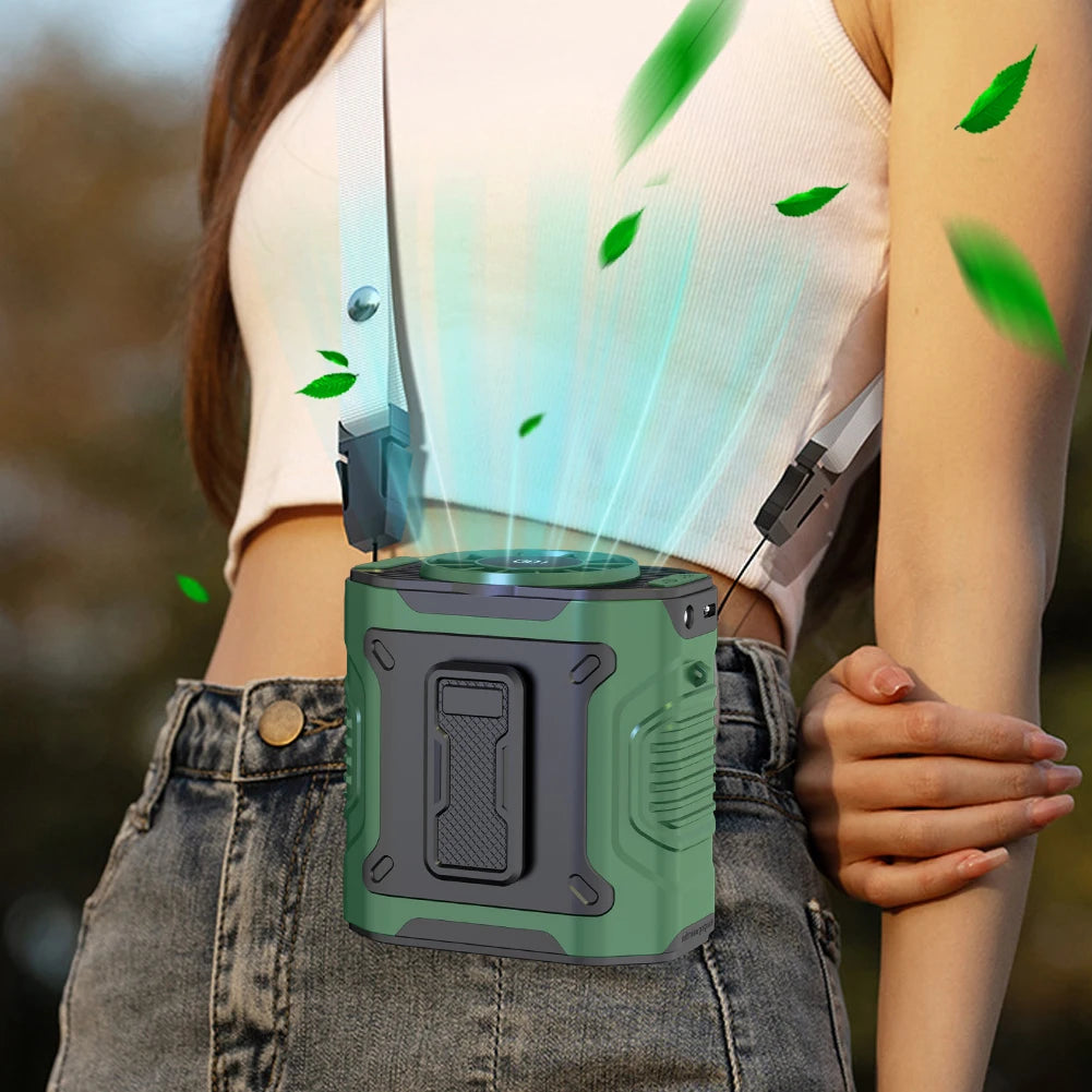 Wearable Belt Clip Fan – Portable Waist Fan with Rechargeable Battery & LED Flashlight - ZOOMNSTORE
