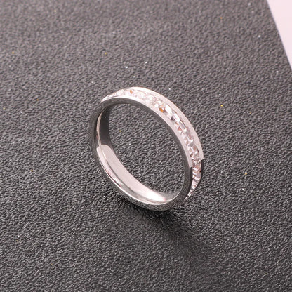 Wedding Band Ring Stainless Steel With Zircon - Fashion Pair Rings For Women - ZOOMNSTORE