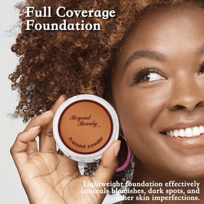 Wheat Bronzing Powder for Dark Skin - Matte Finish Sweatproof Foundation with Puff  Mirror - ZOOMNSTORE