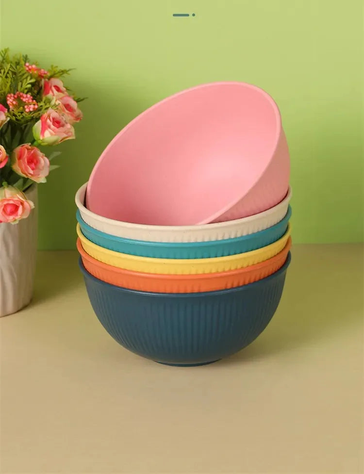 Eco-Friendly Wheat Straw Dinnerware Set - 4pcs Plates Cups Bowls for Home  Outdoor Use - ZOOMNSTORE