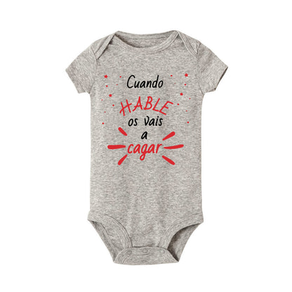 When I Talk You Mess Up The Gift Print Baby Rompers Infant Bosysuit Baby Cute Cloths Newbron Short Sleeve Bodysuits Toddler Gift - ZOOMNSTORE