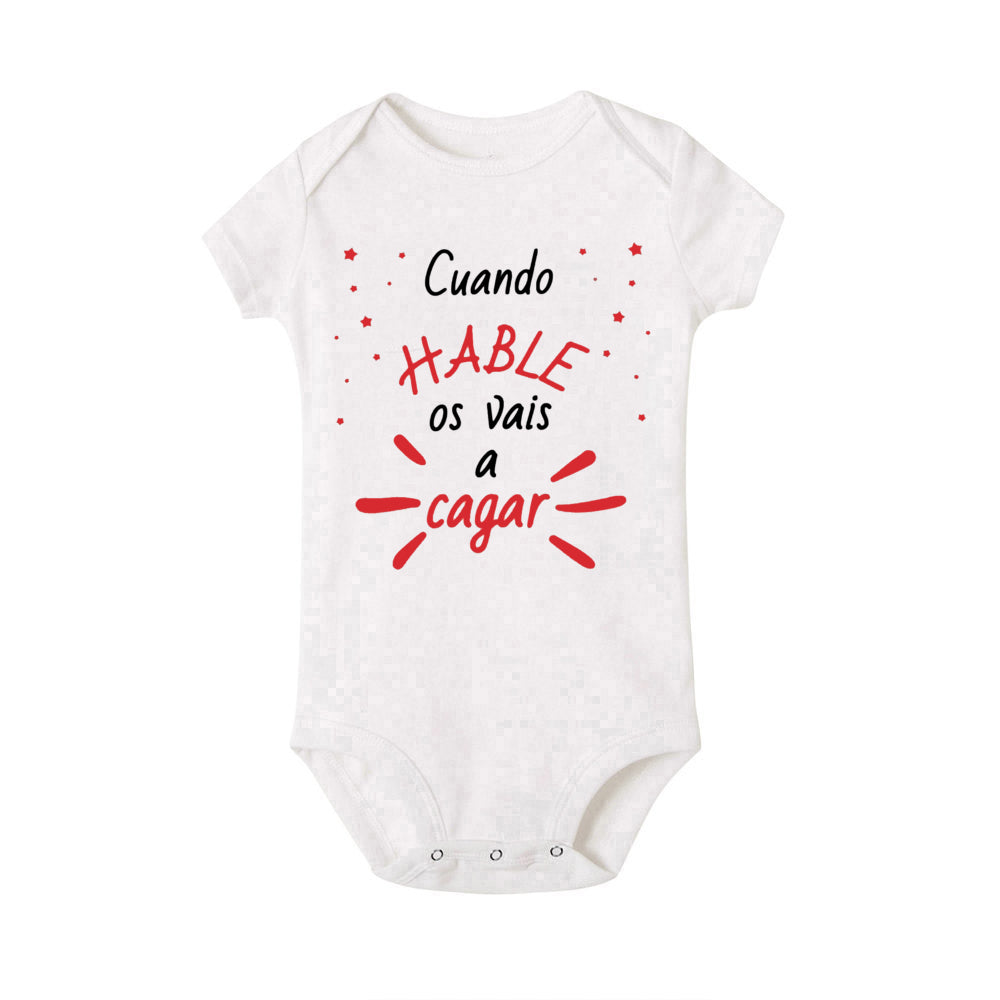 When I Talk You Mess Up The Gift Print Baby Rompers Infant Bosysuit Baby Cute Cloths Newbron Short Sleeve Bodysuits Toddler Gift - ZOOMNSTORE