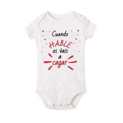 When I Talk You Mess Up The Gift Print Baby Rompers Infant Bosysuit Baby Cute Cloths Newbron Short Sleeve Bodysuits Toddler Gift - ZOOMNSTORE