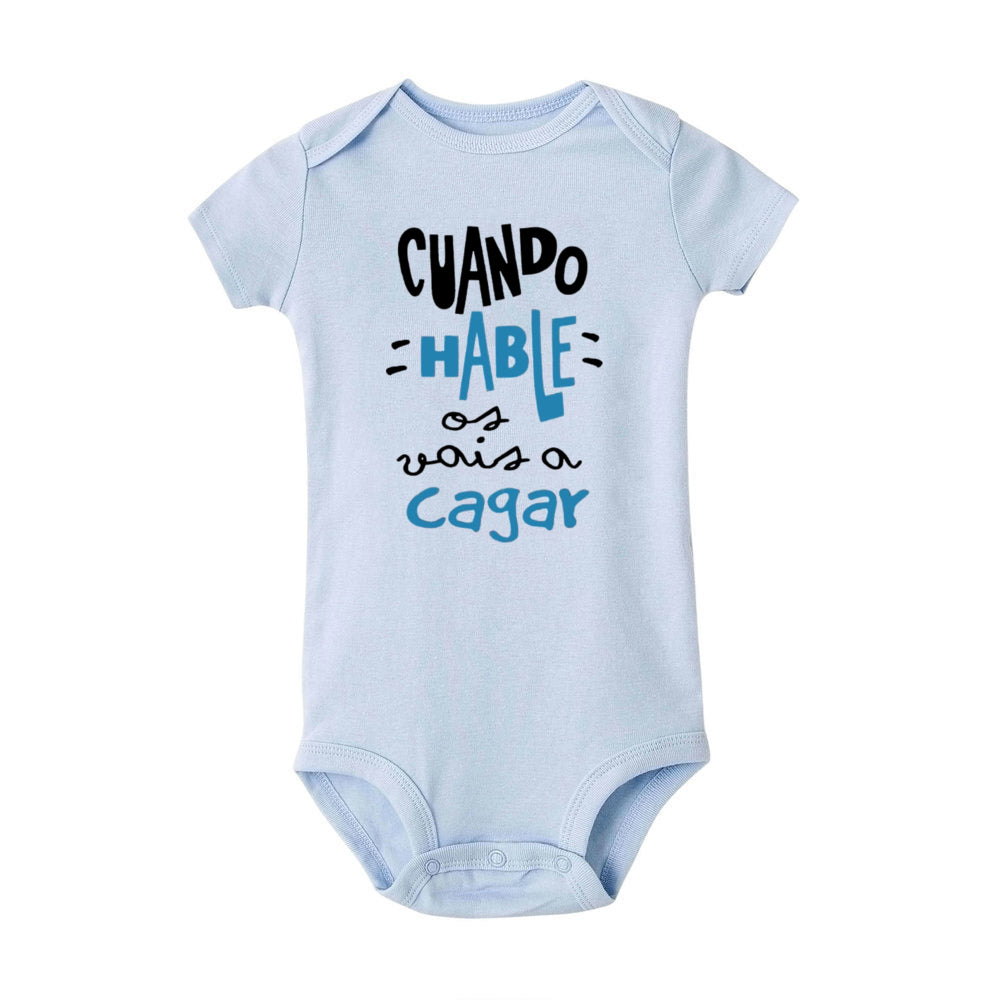 When I Talk You Mess Up The Gift Print Baby Rompers Infant Bosysuit Baby Cute Cloths Newbron Short Sleeve Bodysuits Toddler Gift - ZOOMNSTORE